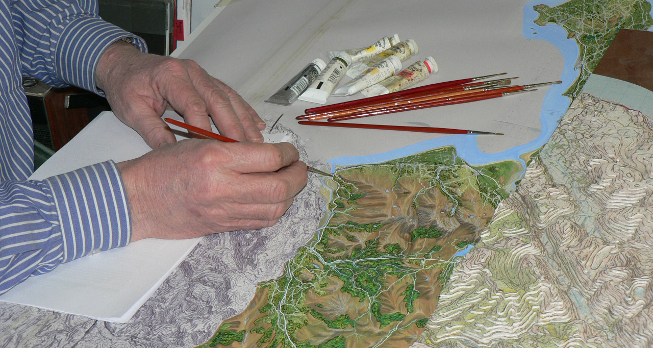 painting the map's artwork